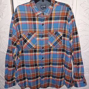 LAND'S END Men's Traditional Fit Long Sleeve Flannel Button Up Shirt Sz XL